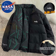 NASA MARVEL棉衣男棉服冬季外套百搭加厚保暖面包服雙面穿情侶裝休閑棉襖子