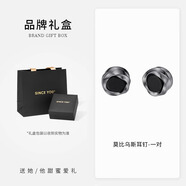 SINCE YOU莫比烏斯銀耳釘男復(fù)古個(gè)性黑色耳環(huán)2025年新款磁吸耳夾無耳洞女 太空灰-黑瑪瑙磁吸款（一對(duì)）