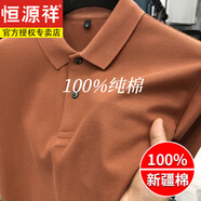 恒源祥2025新款重磅純棉polo衫男短袖t恤100%棉翻領(lǐng)商務(wù)休閑男裝高級(jí)感 82380桔色(短袖) XL 建議135-150斤