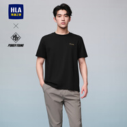 海瀾之家（HLA）短袖T恤男款涼感短袖男夏季 【涼感抗菌防螨】黑色AU L 175/92A 推薦137~150斤