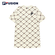 斐樂（FILA）FUSION斐樂潮牌連衣裙女2024秋季時(shí)尚寬松圓領(lǐng)短袖連身裙 仿古白-IV(寬松版型，建議拍小一 L 170/88A