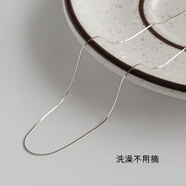 界末【店鋪】【鈦鋼不掉色】極簡(jiǎn)風(fēng)全素鏈方形細(xì)蛇骨銀色閨蜜手鏈腳鏈 【項(xiàng)鏈】50+5cm延長(zhǎng)鏈
