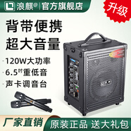 浪麒戶外背帶手提便攜式大音量藍(lán)牙音箱地?cái)偨匈u擺攤專用廣場(chǎng)舞唱歌k歌樂器彈唱大功率移動(dòng)充電小音響 601(鉛酸電池) 6.5吋重低音 120W 1*U段無線頭戴耳麥+大禮包