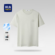 海瀾之家（HLA）短袖t恤男夏季新款圓領(lǐng)柔軟冰爽棉涼感短T男百搭短袖上衣男衣服 綠灰L1(涼感/吸濕排汗) M 170/88A