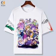 洛必達(dá)jojo的奇妙冒險(xiǎn)聯(lián)名短袖t恤男動(dòng)漫周邊衣服青少年日系寬松五分袖 11 L