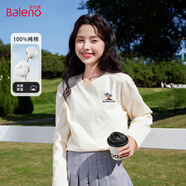 班尼路（Baleno）純棉寬松長(cháng)袖T恤男女同款2025春秋季百搭休閑時(shí)尚款上衣通勤衣服