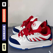 楠笙記潮牌板鞋男新款紅色學(xué)院風(fēng)厚底休閑男鞋國潮設計小眾學(xué)生運動(dòng)鞋子 紅藍色 43