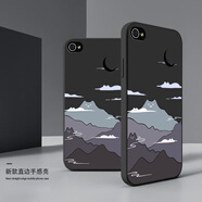 富樸適用蘋(píng)果4s手機殼iphone4硅膠磨砂全包防摔保護套四s的男女新款時(shí) 山貓雅典黑送全屏膜 iPhone4s