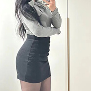 南啵丸性感微胖MM大碼半身裙女夏季職業(yè)御姐風(fēng)短裙搭配黑色高腰包臀裙子 灰色 S 建議8090斤