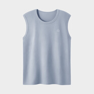 蕉內棉棉301H情侶款背心男女士100%純棉無(wú)側縫寬松圓領(lǐng)居家睡衣夏季 【寬肩】過(guò)雨藍 M