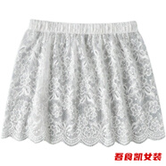 顏熏末衛(wèi)衣疊穿內(nèi)搭打底神器半身裙遮屁股小屁簾搭配毛衣假下擺蕾絲裙子 白色 均碼 M建議80-115斤