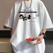 班豹賓短袖t恤男款2025新款夏季重磅純棉寬松半袖衣服美式潮流體恤上衣 白色 XL 115-140優(yōu)先發(fā)貨