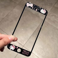 優(yōu)米帕蘋果5S屏幕保護膜適用iPhone6Plus防塵8可愛卡通7高清透明SE3鋼化 黑色豹紋貓【軟邊】 蘋果5S