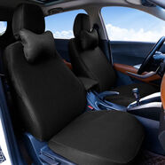 大眾桑塔納 新捷達朗逸專(zhuān)用汽車(chē)座套純色簡(jiǎn)約版四季通用定制 黑色