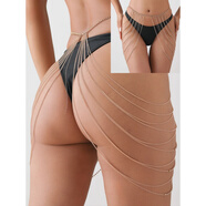 ROSENA SAMMI腰鏈配飾品金屬水鉆鏈條晚禮服搭配裙子感身體鏈收腰帶性感女 金色【閃鉆鏤空10層腰鏈】