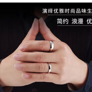 正品純銀999男女情侶對(duì)戒簡(jiǎn)約高級(jí)光面手工開口足銀禮 情侶對(duì)戒【女3g男5g】