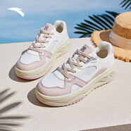 安踏（ANTA）海草2.0丨板鞋女2025春季潮流運動(dòng)鞋女休閑百搭厚底增高板鞋 象牙白/藕灰/余粉白-3 39