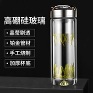 中質(zhì)水晶之戀水杯耐摩損易清洗加厚玻璃杯男士高檔商務(wù)茶杯便攜大容量 天使之眼 U型內(nèi)膽 380ml