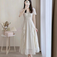 粉媚夢(mèng)小香風(fēng)連衣裙女純欲夏季裙子衣服女裝沙灘裙高級感海邊穿搭長(cháng)裙 收腰不規則甜美長(cháng)裙米白色 S 【建議110斤以?xún)取?
                                         title=