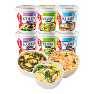 海福盛速食湯方便食品沖泡即食懶人早餐凍干脫水蔬菜湯酸辣味增湯雞蛋 6杯裝50g(鮮蔬2+海鮮2+紫菜2)