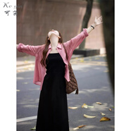 可茵（Keyin）連衣裙女2025年秋季搭配一整套時(shí)尚減齡襯衫背帶裙子兩件套套裝女 襯衫+背帶裙 XL