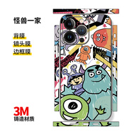 萬浮生適用于iphone16/15/13/14/16promax全包邊貼膜蘋果手機背膜12pro邊框彩膜潮11p創(chuàng)意貼紙xr背貼xsma 怪獸一家【全包】進口3M鑄造 撕下無痕 iPhone 13 p