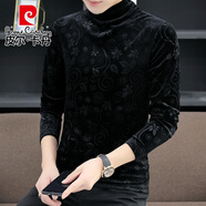 皮爾卡丹（pierre cardin）加絨加厚半高領(lǐng)打底衫男士高端品牌黑色金絲絨長(cháng)袖t恤秋冬季內搭T 693黑色 M 適合85-105斤