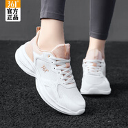 361°女鞋運動鞋女秋季新款透氣網(wǎng)面跑步鞋學(xué)生網(wǎng)鞋361度女士休閑鞋子 羽毛白/清新粉2219 35