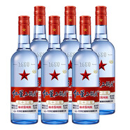 紅星二鍋頭 清香型純糧高度白酒  53度 750mL 6瓶 八年陳釀