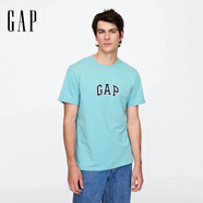 Gap男女裝2025春季新款純棉字母logo短袖T恤常規上衣美版570044 霜藍色 L 美碼 XL亞洲碼185/104A