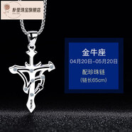 樸里星座十字架男士項(xiàng)鏈男款配飾高級感潮流輕奢小眾吊墜男生潮牌百搭 金牛座(配鏈65cm)