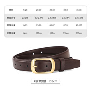 卡帝樂(lè )鱷魚(yú)皮帶女時(shí)尚百搭針扣腰帶牛仔裙子裝飾韓版潮ins風(fēng)休閑簡(jiǎn)約褲帶 咖啡色【寬度2.8CM】 115cm