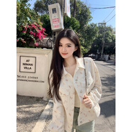 元蓓盈2025春季新款甜美風(fēng)小熊印花牛仔外套韓版復(fù)古寬松休閑夾克上衣女 主圖款 S