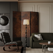 法式復古抽象鋁合金折疊屏風(fēng)隔斷客廳臥室床頭沙發(fā)背景墻移動(dòng)遮擋 一組四扇60*200CM高