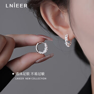 Lnieer999足銀纏繞珍珠耳環(huán)女小眾高級養(yǎng)耳洞耳圈耳釘2024新款耳扣耳飾 999足銀纏繞珍珠耳環(huán)