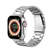 時(shí)仕適用apple watch ultra3 ultra2表帶鋼鐵俠純鈦金屬表帶蘋(píng)果手表iWatch s11/10/9/8/7/6/5se表帶 銀色【三珠款】 44/45/46/49mm
