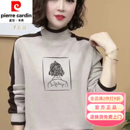 皮爾卡丹（pierre cardin）洋氣時尚減齡半高領(lǐng)衛(wèi)衣加厚雙面絨休閑寬松保暖上衣顯瘦媽媽打底 燕麥色 【慕斯一體雙面絨300克重 L (建議90-110斤)
