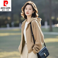 皮爾卡丹（pierre cardin）2025超火小個(gè)子設(shè)計(jì)感百搭小眾不撞款綠色衛(wèi)衣外套女早春新款 卡其色【面料】 3XL 建議144-160斤