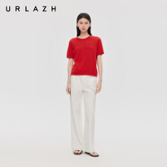 URLAZH商場(chǎng)同款U2025春季新款圓領(lǐng)短袖番茄紅套頭針織衫毛衣女 番茄紅 XS