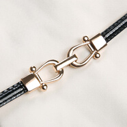 韓語(yǔ)琳空間韓語(yǔ)琳白色長(cháng)袖連衣裙女秋冬款2025新款法式氣質(zhì)小眾設計收腰裙子 黑色 腰帶 均碼