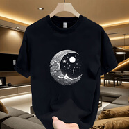 凡客誠品（VANCL）夏天雷軍2025新款潮牌短袖T短袖男夏季寬松重磅圓領(lǐng)痞帥上衣體恤 黑色T 2XL