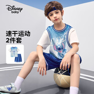 迪士尼（DISNEY）兒童男童時(shí)尚速干籃球服套裝中大童運(yùn)動(dòng)兩件套25夏DB421UE04藍(lán)120