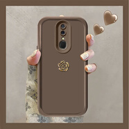 布隆斯 OPPOA9X手機殼PCAM10保護套 A9山茶花款軟硅膠PCAT10全包防摔皮腕帶手繩殼 天眼階梯-棕色貼花