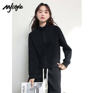 MJ STYLE立領(lǐng)開衫外套女2025秋季寬松休閑百搭短款小個子運(yùn)動風(fēng)長袖上衣