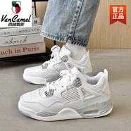 西域駱駝氣墊運動(dòng)小白鞋子男款潮春季百搭白色板鞋休閑厚底增高跑步鞋 白灰色-駱駝官方品牌旗艦 35 標準碼