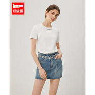 IEF/愛(ài)依服【DNA系列】2025夏季新款韓版簡(jiǎn)約女裝基礎款百搭T恤 白 2XL