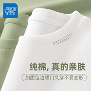 真維斯（JEANSWEST）純色長袖t恤男款2025夏季新款青少年圓領上衣簡約純色內搭打底衫 白色 純色 2XL