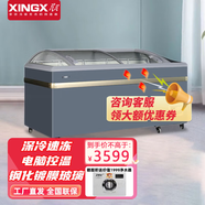 星星（XINGX）組合島柜 冰柜商用臥式展示柜大容量冷藏冷凍商超高端丸子水餃雪糕展示柜 SD/SC-600BY（左右推拉端頭柜）