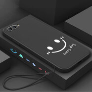 華為榮耀v10手機殼鏡頭全包防摔BKL一AL00液態(tài)硅膠男女新款 簡(jiǎn)約笑臉【經(jīng)典黑】送鋼化膜 榮耀V10