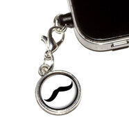 GRAPHICS & MORE小胡子趣味防塵塞 3.5mm 耳機插孔 銀色